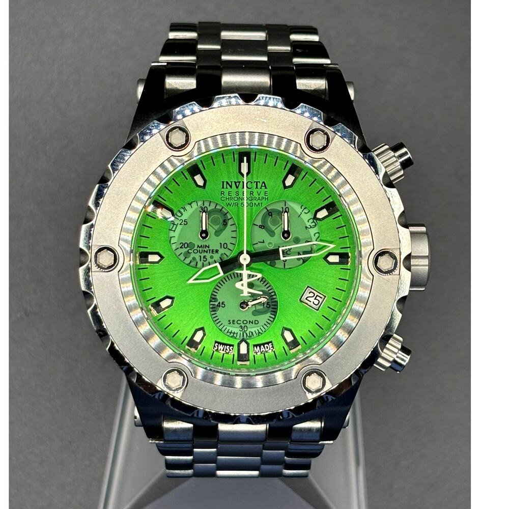 Invicta Reserve Collection 6188 Swiss Made Chronograph Green 53mm 500M Watch